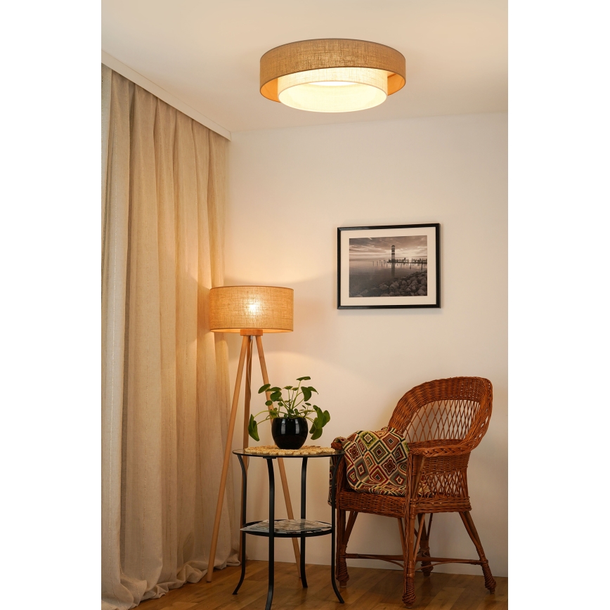 Brilagi - LED Pritemdomas lubinis šviestuvas SHINE LED/24W/230V diametras 60 cm 3000/4000/6500K smėlio spalva/kreminė + nuotolinio valdymo pultas