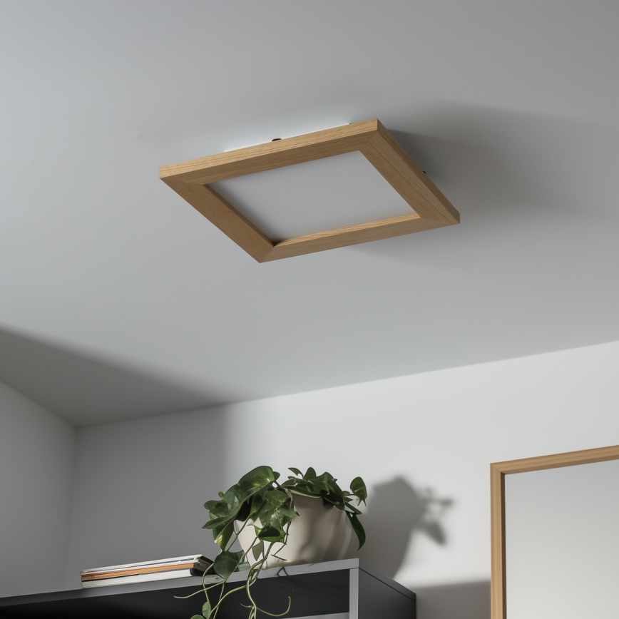 Brilagi - LED Pritemdomas lubinis šviestuvas SLIMFRAME WOOD LED/25W/230V 34x34 cm 3000-6000K ruda + nuotolinio valdymo pultas