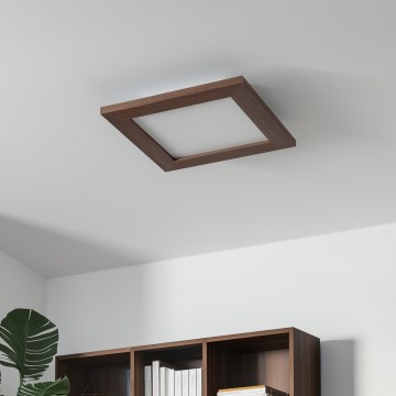 Brilagi - LED Pritemdomas lubinis šviestuvas SLIMFRAME WOOD LED/25W/230V 34x34 cm 3000-6000K tamsiai ruda + nuotolinio valdymo pultas