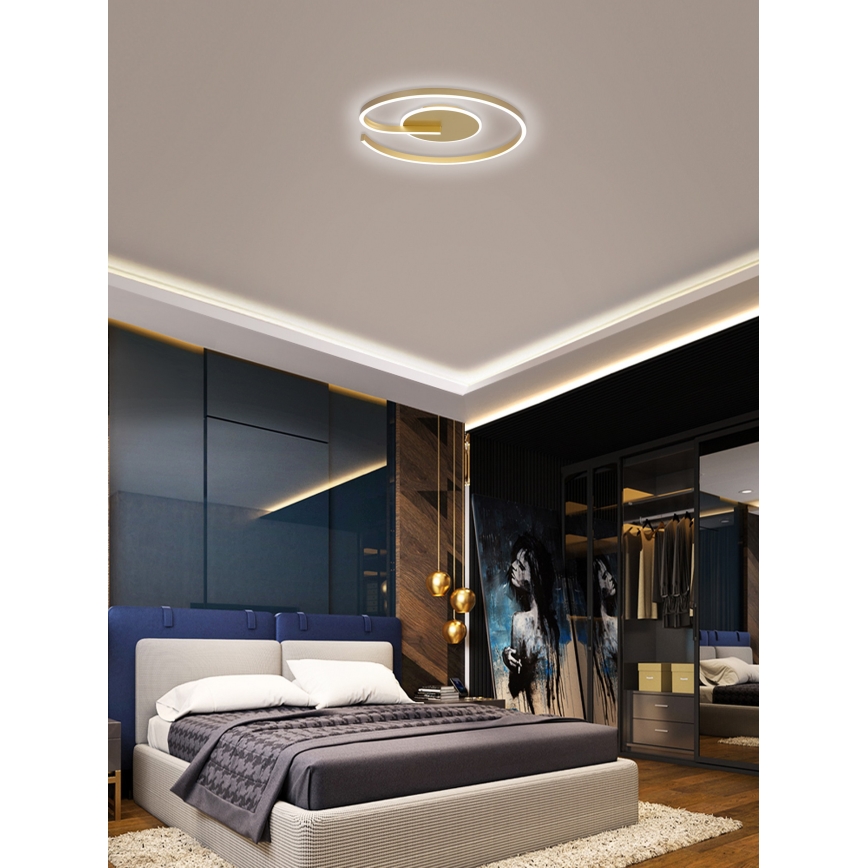 Brilagi -LED Pritemdomas lubinis šviestuvas SPIRAL LED/56W/230V 3000/4000/6000K+ nuotolinio valdymo pultas