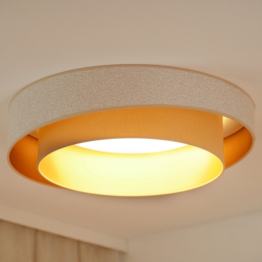Brilagi - LED Pritemdomas lubinis šviestuvas VEGAS SHINE LED/24W/230V diametras 60 cm 3000/4000/6500K kreminė/smėlio spalva + nuotolinio valdymo pultas