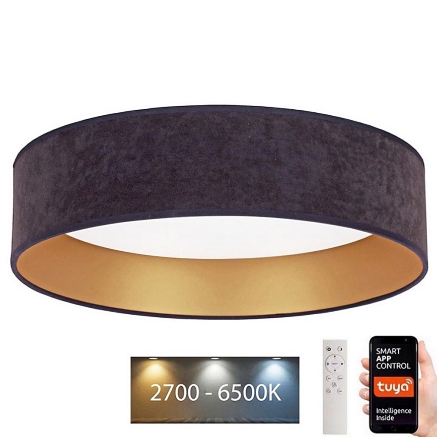 Brilagi - LED Pritemdomas lubinis šviestuvas  VELVET SMART LED/24W/230V d. 45 cm 2700-6500K Wi-Fi Tuya pilka/auksinė + nuotolinio valdymo pultas