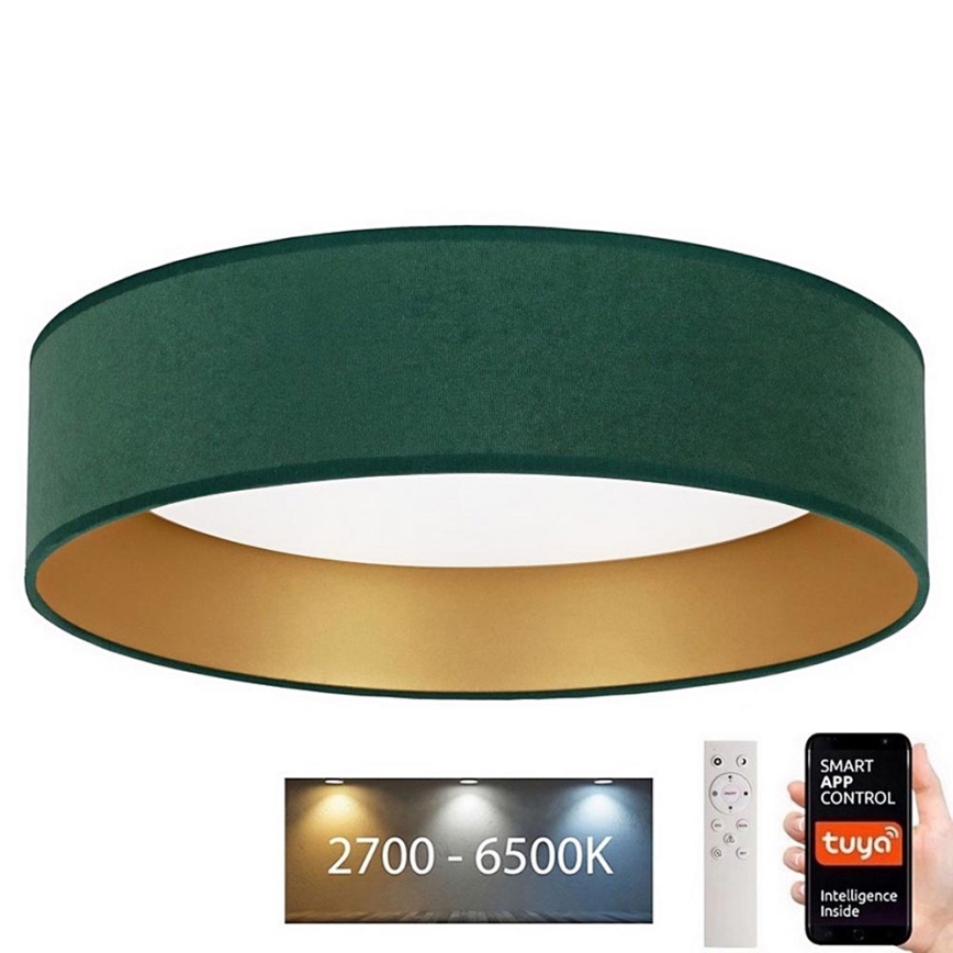 Brilagi - LED Pritemdomas lubinis šviestuvas VELVET SMART LED/24W/230V d. 45 cm 2700-6500K Wi-Fi Tuya žalia/auksinė + nuotolinio valdymo pultas