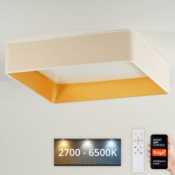 Brilagi - LED Pritemdomas lubinis šviestuvas VELVET SQUARE SMART LED/36W/230V 2700-6500K Wi-Fi Tuya + nuotolinio valdymo pultas kreminė