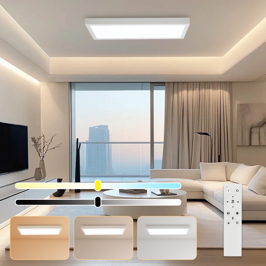 Brilagi - LED pritemdomas lubinis vonios šviestuvas FRAME SMART LED/30W/230V 30x60 cm 3000-6000K IP44 balta + nuotolinio valdymo pultas