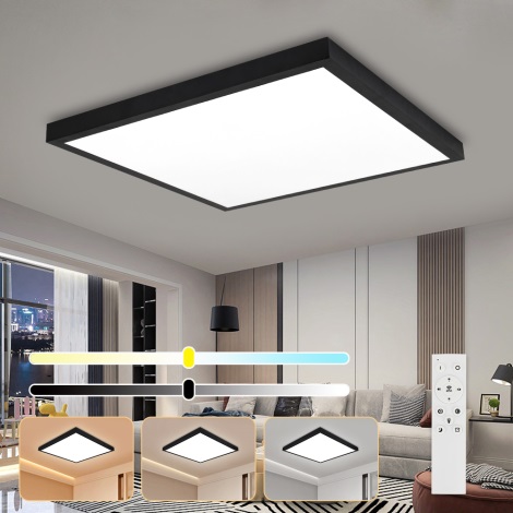 Brilagi - LED pritemdomas lubinis vonios šviestuvas FRAME SMART LED/50W/230V 3000-6000K IP44 juoda + nuotolinio valdymo pultas