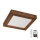 Brilagi - LED pritemdomas lubinis vonios šviestuvas WOODY FRAME LED/24W/230V ąžuolas vyšnia 30x30 cm 3000-6000K IP44 + nuotolinio valdymo pultas