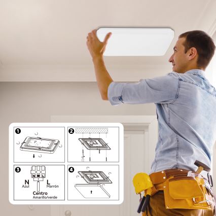 Brilagi - LED dimeriuojamas lubų šviestuvas MILKY WAY LED/24W/230V 3000-6500K 37x37 cm + nuotolinio valdymo pultas
