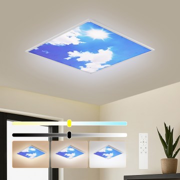 Brilagi - LED pritemdomas lubų šviestuvas SLIMFRAME SKY LED/58W/230V 60x60 cm 3000-6000K sidabrinis/mėlynas + nuotolinis valdymas
