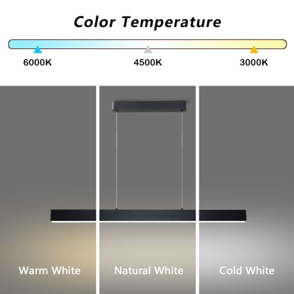 Brilagi - LED Reguliuojamas pakabinamas sietynas SLEEKLINE SMART LED/40W/230V 3000-6000K Wi-Fi Tuya juoda + nuotolinio valdymo pultas