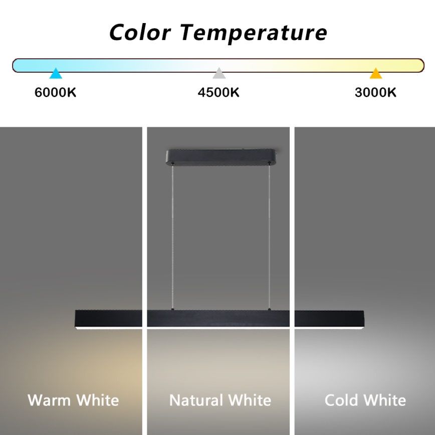 Brilagi - LED Reguliuojamas pakabinamas sietynas SLEEKLINE SMART LED/40W/230V 3000-6000K Wi-Fi Tuya juoda + nuotolinio valdymo pultas