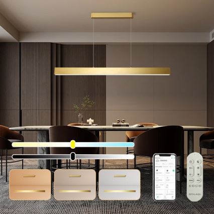 Brilagi - LED Reguliuojamas pakabinamas sietynas SLEEKLINE SMART LED/40W/230V 3000-6000K Wi-Fi Tuya auksas + nuotolinio valdymo pultas