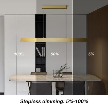 Brilagi - LED Reguliuojamas pakabinamas sietynas SLEEKLINE SMART LED/40W/230V 3000-6000K Wi-Fi Tuya auksas + nuotolinio valdymo pultas