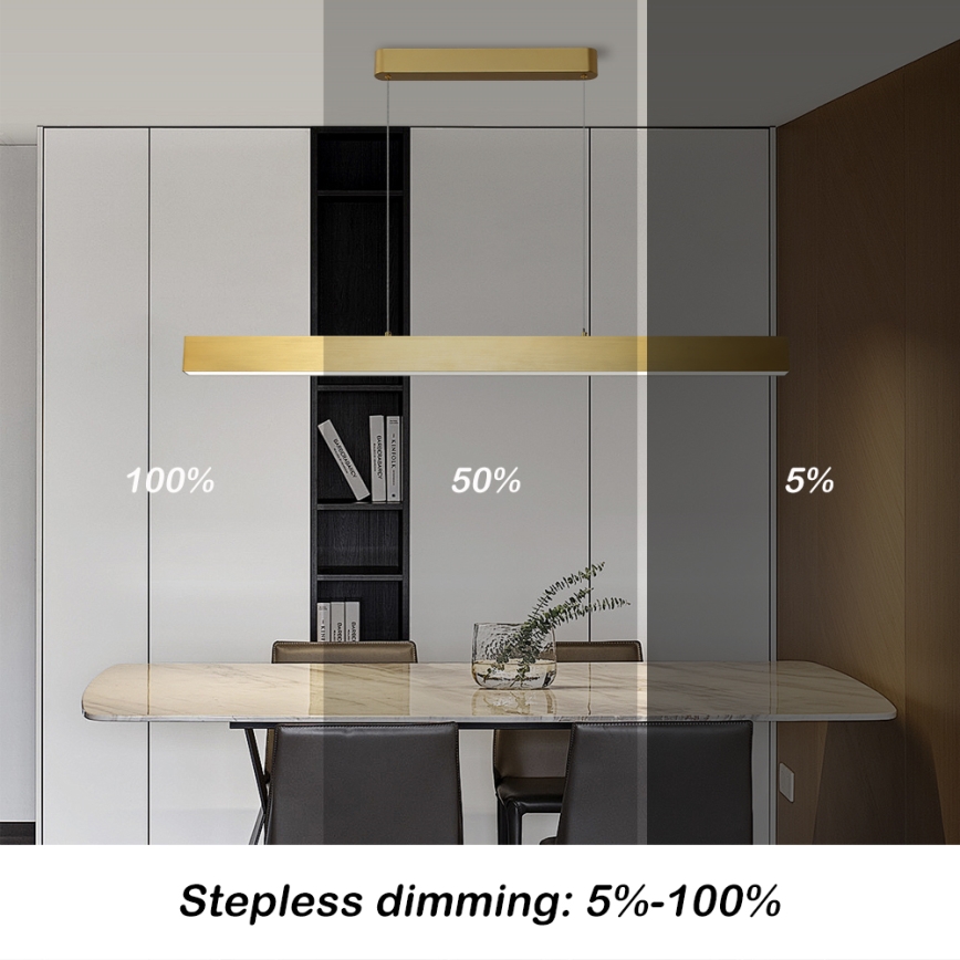 Brilagi - LED Reguliuojamas pakabinamas sietynas SLEEKLINE SMART LED/40W/230V 3000-6000K Wi-Fi Tuya auksas + nuotolinio valdymo pultas