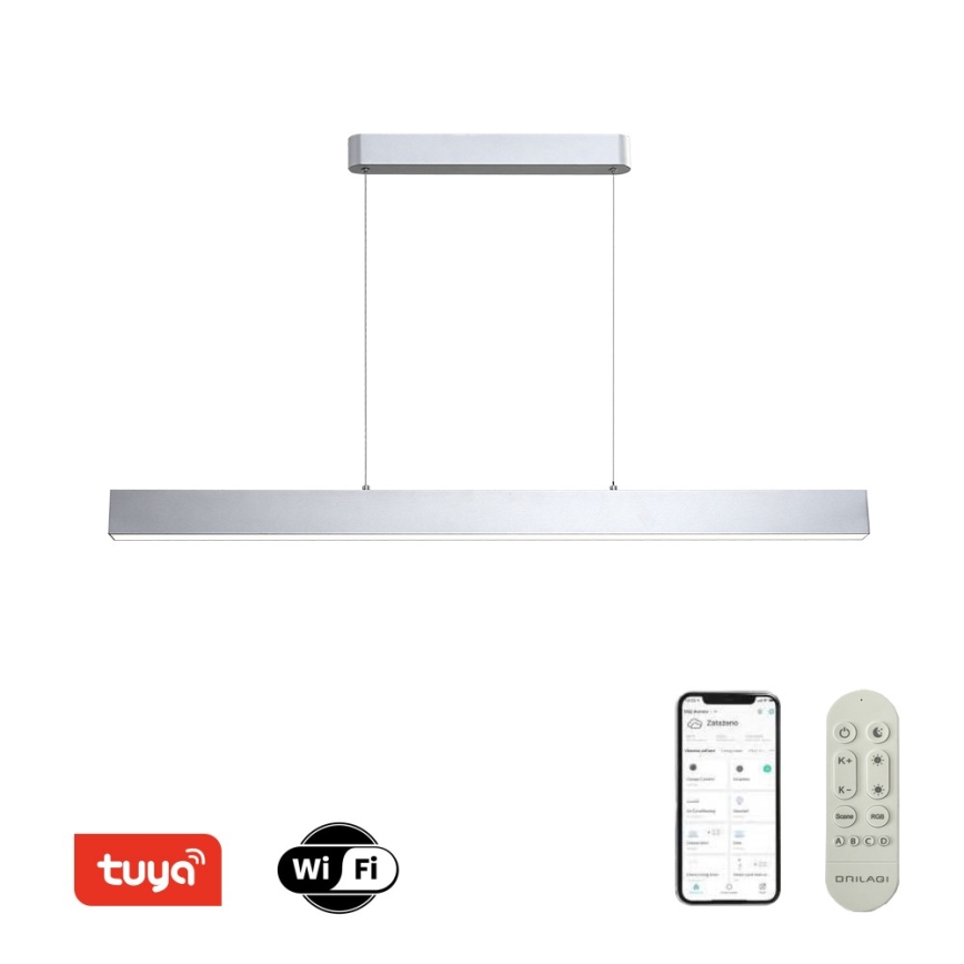 Brilagi - LED Reguliuojamas pakabinamas sietynas SLEEKLINE SMART LED/40W/230V 3000-6000K Wi-Fi Tuya sidabras + nuotolinio valdymo pultas