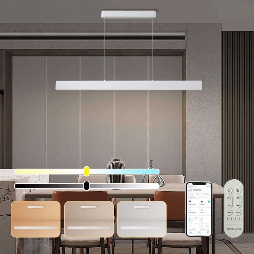 Brilagi - LED Reguliuojamas pakabinamas sietynas SLEEKLINE SMART LED/40W/230V 3000-6000K Wi-Fi Tuya balta + nuotolinio valdymo pultas