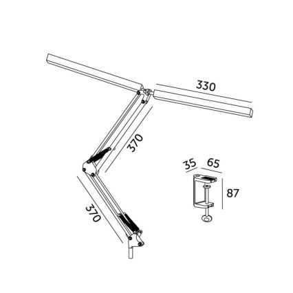 Brilagi - LED Pritemdomas lankstus Stalinis šviestuvas VARIO 2xLED/14W/230V 3000-6000K balta