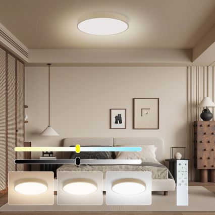 Brilagi - LED Pritemdomas lubinis šviestuvas POOL SMART LED/48W/230V 3000-6000K 40 cm Wi-Fi Tuya, kreminė + nuotolinio valdymo pultas