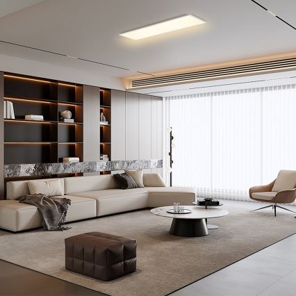 Brilagi - reguliuojamo ryškumo LED lubinis šviestuvas SLIMFRAME LED/58W/230V 120x30 cm 3000-6000K balta + nuotolinis valdymas
