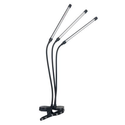 Brilagi - LED Pritemdomas lankstus Stalinis šviestuvas su segtuku augalams auginti VITABLOOM 3xLED/10W/230V juoda