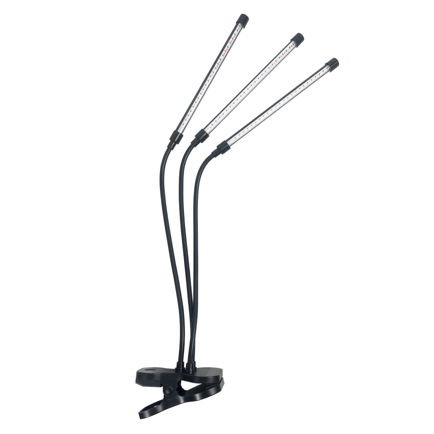 Brilagi - LED Pritemdomas lankstus Stalinis šviestuvas su segtuku augalams auginti VITABLOOM 3xLED/10W/230V juoda