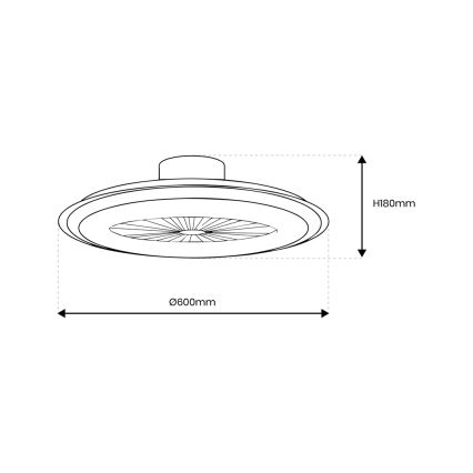 Brilagi - LED Pritemdomas šviestuvas su ventiliatoriumi RONDA LED/48W/230V baltas + VP