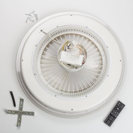 Brilagi - LED Pritemdomas šviestuvas su ventiliatoriumi RONDA LED/48W/230V sidabrinis + RC