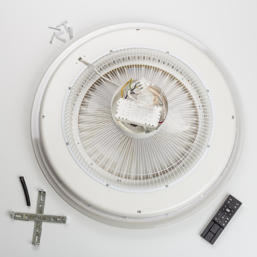 Brilagi - LED Pritemdomas šviestuvas su ventiliatoriumi RONDA LED/48W/230V sidabrinis + RC