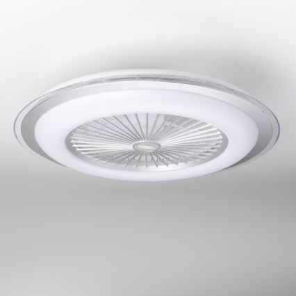 Brilagi - LED Pritemdomas šviestuvas su ventiliatoriumi RONDA LED/48W/230V sidabrinis + RC