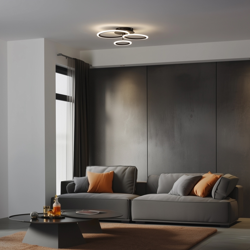 Brilagi - LED Pritemdomas tvirtinamas sietynas ORBITS LED/40W/230V 3000-6500K juoda + nuotolinio valdymo pultas