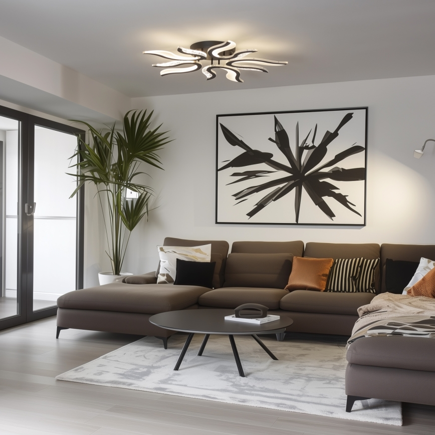 Brilagi - LED Pritemdomas tvirtinamas sietynas TWIST LED/65W/230V 3000-6500K juoda + nuotolinio valdymo pultas