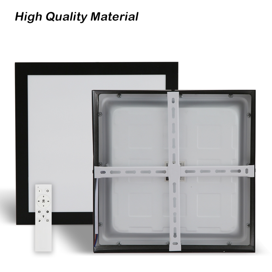 Brilagi - LED pritemdomas lubinis vonios šviestuvas FRAME SMART LED/24W/230V 30x30 cm 3000-6000K IP44 juoda + nuotolinio valdymo pultas