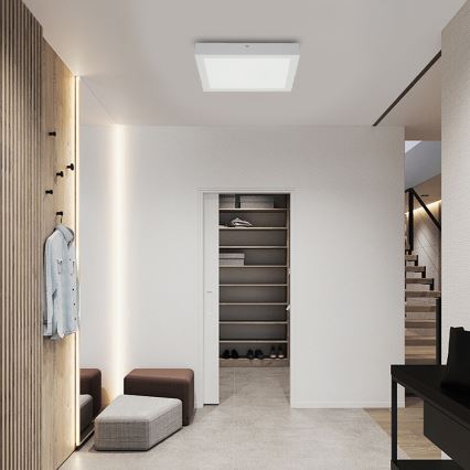 Brilagi - LED pritemdomas lubinis vonios šviestuvas FRAME SMART LED/24W/230V 30x30 cm 3000-6000K IP44 balta + nuotolinio valdymo pultas