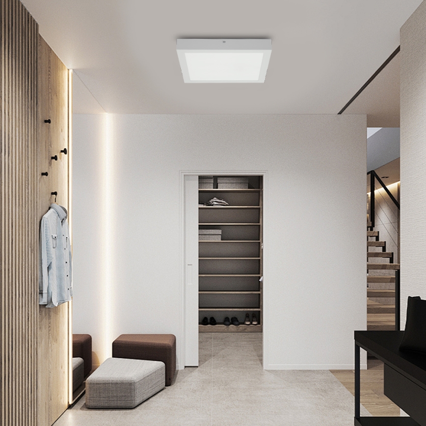 Brilagi - LED pritemdomas lubinis vonios šviestuvas FRAME SMART LED/24W/230V 30x30 cm 3000-6000K IP44 balta + nuotolinio valdymo pultas