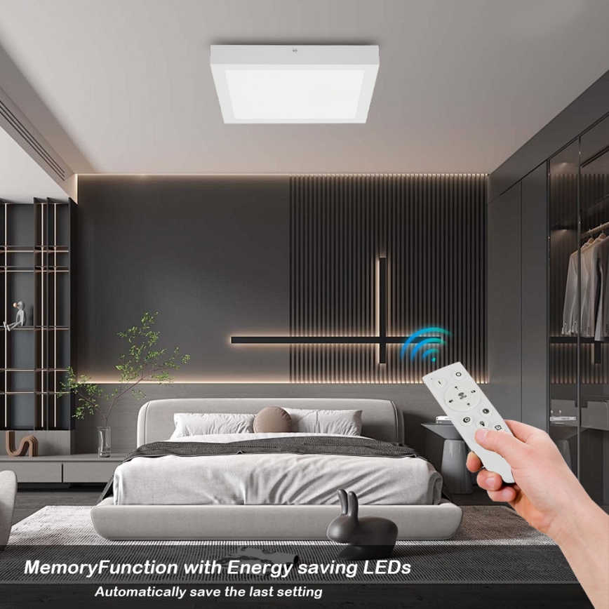 Brilagi - LED pritemdomas lubinis vonios šviestuvas FRAME SMART LED/24W/230V 30x30 cm 3000-6000K IP44 balta + nuotolinio valdymo pultas