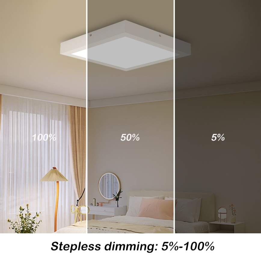 Brilagi - LED pritemdomas lubinis vonios šviestuvas FRAME SMART LED/24W/230V 30x30 cm 3000-6000K IP44 balta + nuotolinio valdymo pultas