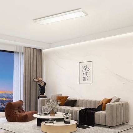 Brilagi - LED pritemdomas lubinis vonios šviestuvas FRAME SMART LED/50W/230V 120x30 cm 3000-6000K IP44 sidabras + nuotolinio valdymo pultas