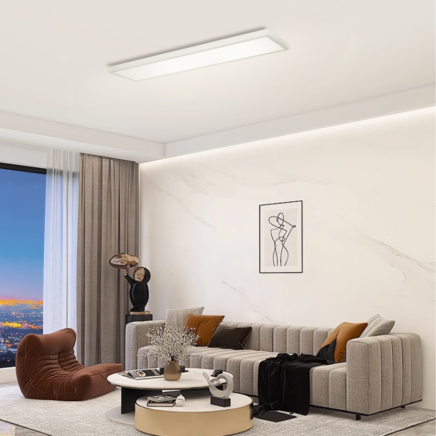 Brilagi - LED pritemdomas lubinis vonios šviestuvas FRAME SMART LED/50W/230V 120x30 cm 3000-6000K IP44 sidabras + nuotolinio valdymo pultas