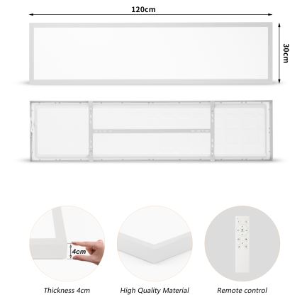 Brilagi - LED pritemdomas lubinis vonios šviestuvas FRAME SMART LED/50W/230V 120x30 cm 3000-6000K IP44 sidabras + nuotolinio valdymo pultas