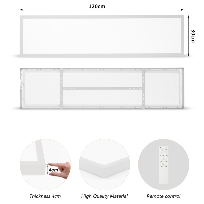 Brilagi - LED pritemdomas lubinis vonios šviestuvas FRAME SMART LED/50W/230V 120x30 cm 3000-6000K IP44 sidabras + nuotolinio valdymo pultas
