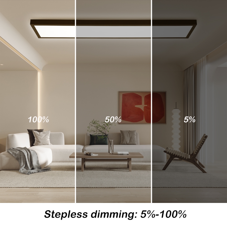 Brilagi - LED pritemdomas lubinis vonios šviestuvas FRAME SMART LED/50W/230V 30x120 cm 3000-6000K IP44 juoda + nuotolinio valdymo pultas
