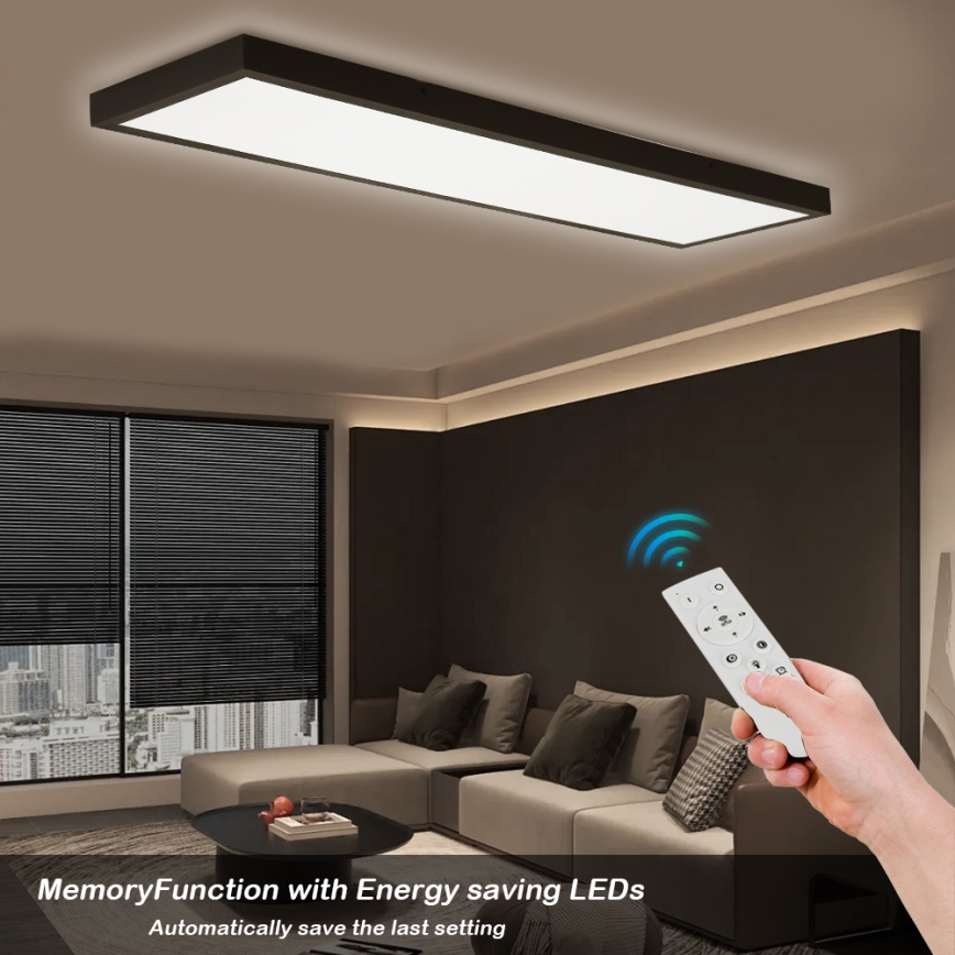 Brilagi - LED pritemdomas lubinis vonios šviestuvas FRAME SMART LED/50W/230V 30x120 cm 3000-6000K IP44 juoda + nuotolinio valdymo pultas