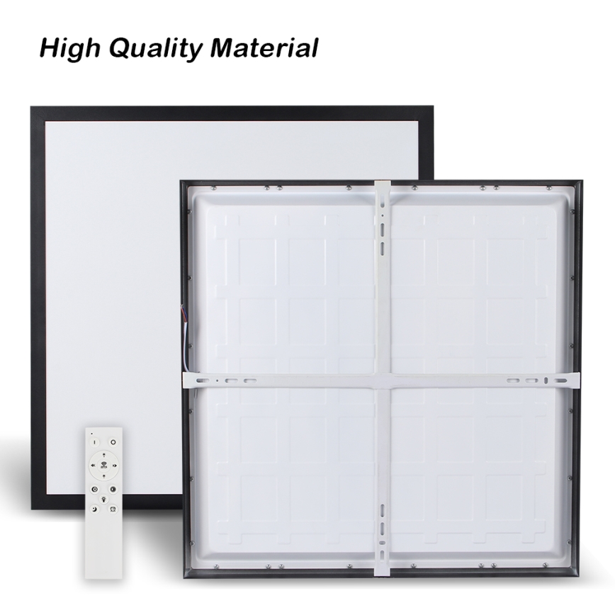 Brilagi - LED pritemdomas lubinis vonios šviestuvas FRAME SMART LED/50W/230V 60x60 cm 3000-6000K IP44 juoda + nuotolinio valdymo pultas