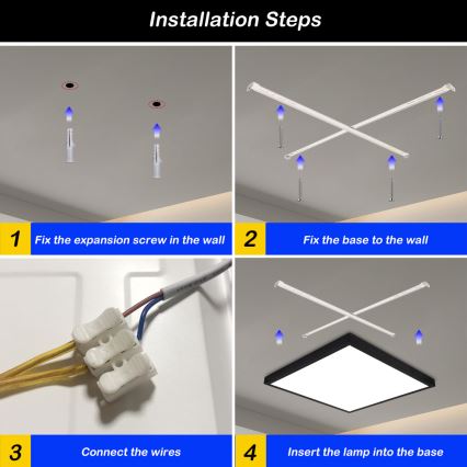 Brilagi - LED pritemdomas lubinis vonios šviestuvas FRAME SMART LED/50W/230V 60x60 cm 3000-6000K IP44 juoda + nuotolinio valdymo pultas