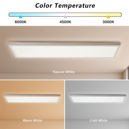 Brilagi - LED pritemdomas lubinis vonios šviestuvas FRAME SMART LED/50W/230V 30x120 cm 3000-6000K IP44 balta + nuotolinio valdymo pultas