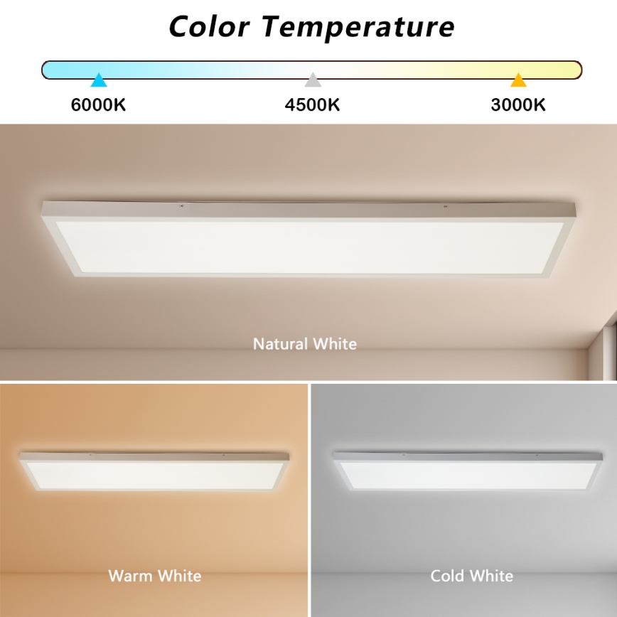 Brilagi - LED pritemdomas lubinis vonios šviestuvas FRAME SMART LED/50W/230V 30x120 cm 3000-6000K IP44 balta + nuotolinio valdymo pultas