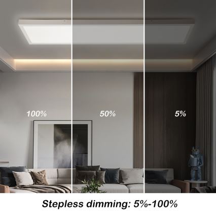 Brilagi - LED pritemdomas lubinis vonios šviestuvas FRAME SMART LED/50W/230V 30x120 cm 3000-6000K IP44 balta + nuotolinio valdymo pultas