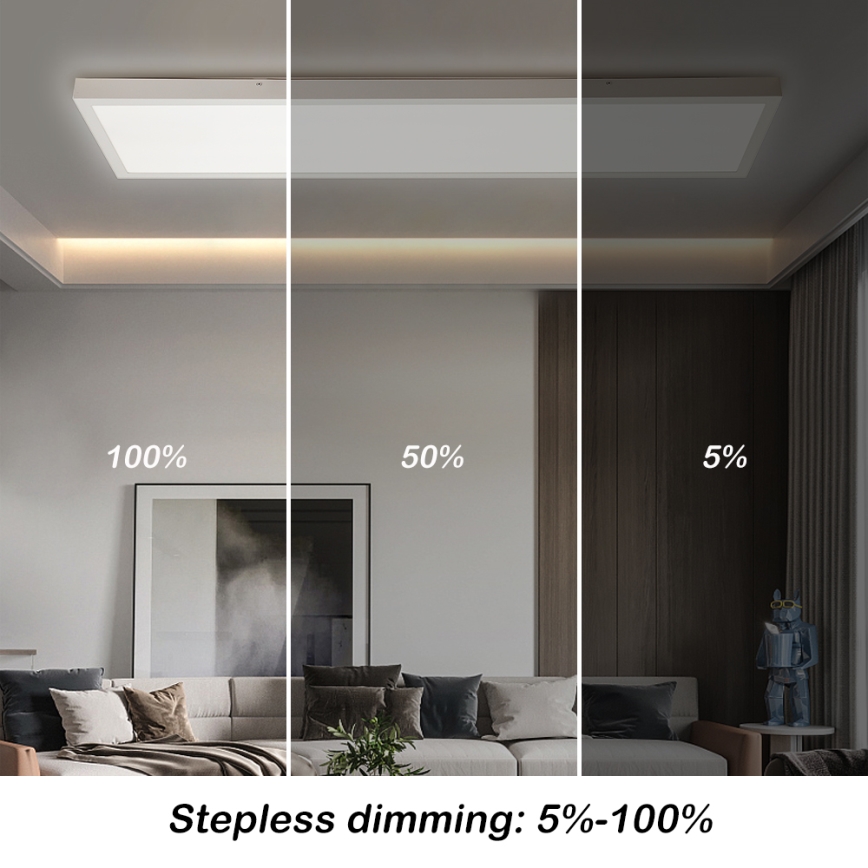 Brilagi - LED pritemdomas lubinis vonios šviestuvas FRAME SMART LED/50W/230V 30x120 cm 3000-6000K IP44 balta + nuotolinio valdymo pultas