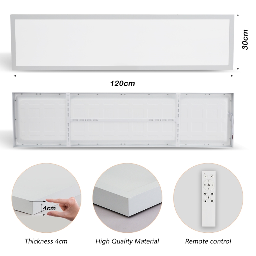 Brilagi - LED pritemdomas lubinis vonios šviestuvas FRAME SMART LED/50W/230V 30x120 cm 3000-6000K IP44 balta + nuotolinio valdymo pultas