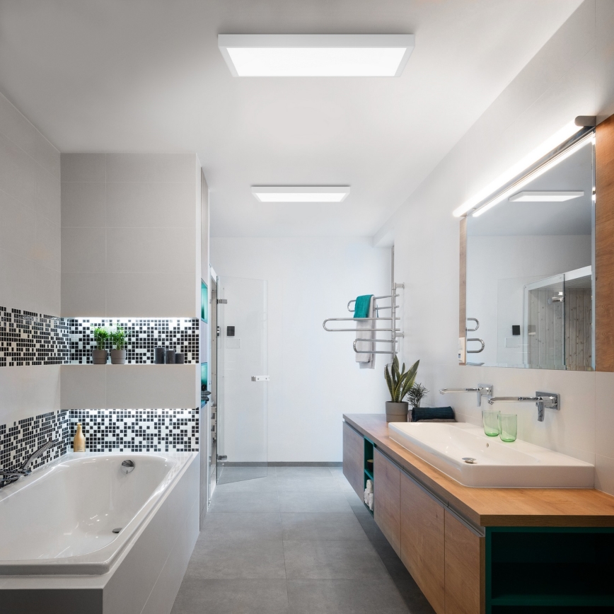 Brilagi - LED pritemdomas lubinis vonios šviestuvas FRAME SMART LED/50W/230V 60x60 cm 3000-6000K IP44 balta + nuotolinio valdymo pultas